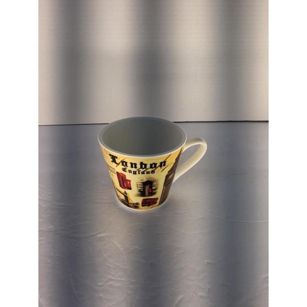 Vintage London England Souvenir Coffee Mug Big Ben Red Bus Telephone Booth Cup - Picture 5 of 6